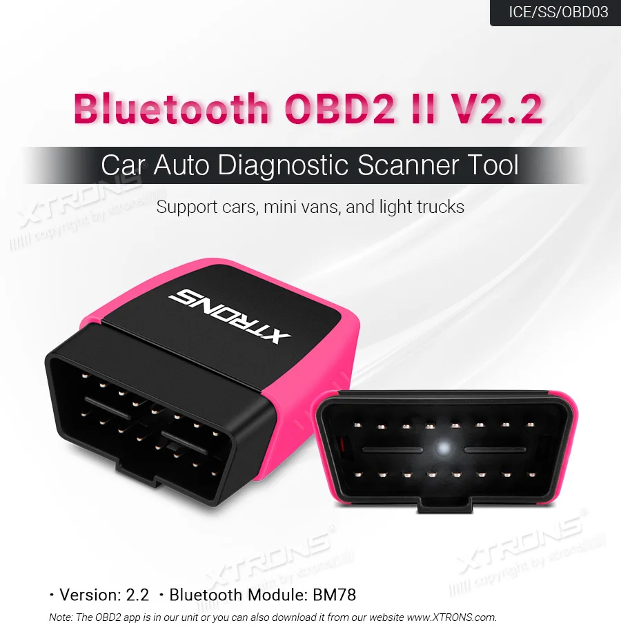 XTRONS Auto-accessoires Bluetooth OBD2 OBDII Auto Diagnose Scanner Tool Aan/Uit Schakelaar OBD01S OBD02 OBD03 OBD04