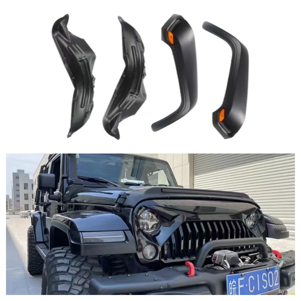 

JL Style1 Set Of Front Fender Flares J374-2 with LED Light Change From JL for Jeep for Wrangler JK 2007-2017