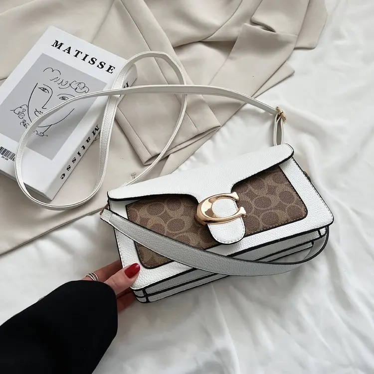 

2025 Новый выпуск! Модная маленькая квадратная сумка с принтом - через плечо с цветными блоками и минималистичным дизайном, модная для повседневного женского стиля