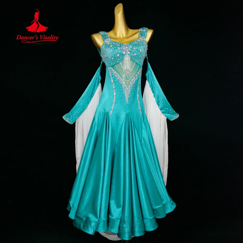 Modern Dancing Performance Costume Customization Senior AB Stones Fishtail Dress Adult and Children Waltz Social Dance Dresses