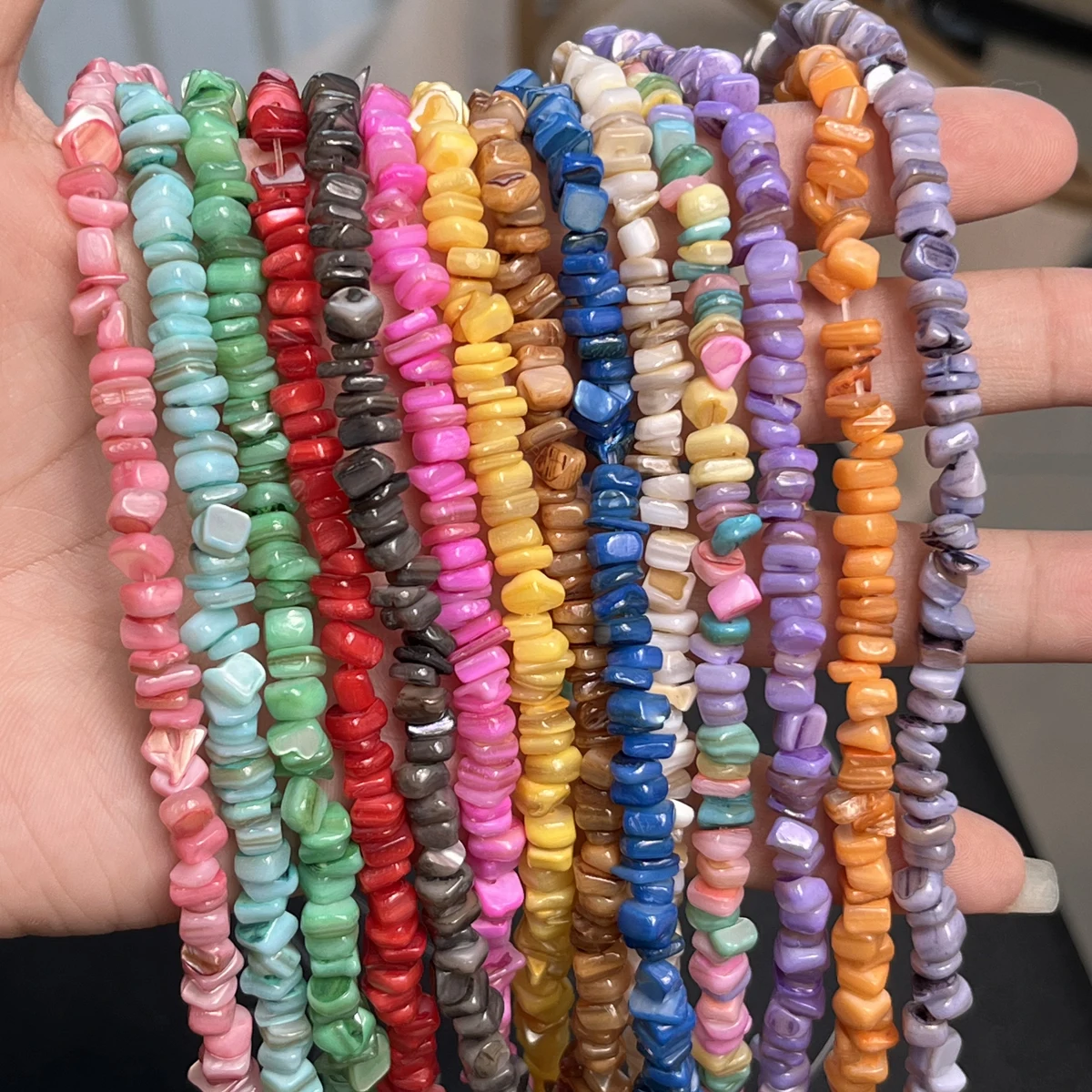3-5mm Colored Natural Shell Beads Irregular Shape Semi-Finished Beads for DIY Jewelry Making Necklace Bracelet Supplies