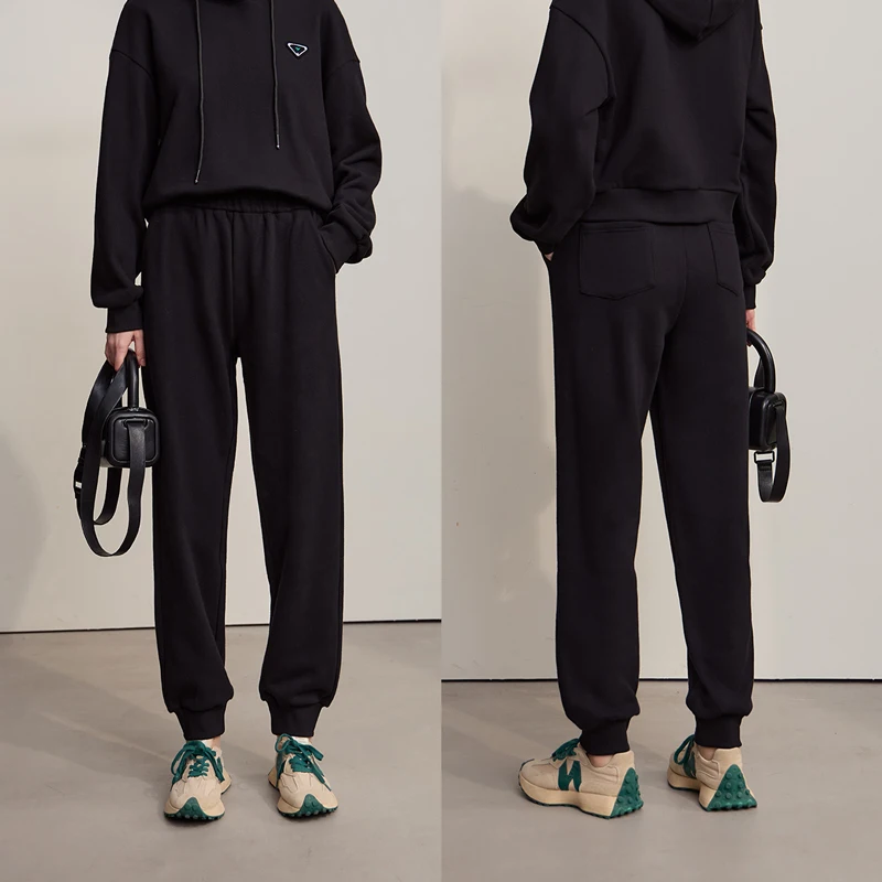 AMII pantalons pour femmes 2025 automne nouveau chaud décontracté polyvalent pantalon droit pour femme tricot coton sport dames vêtements12523056