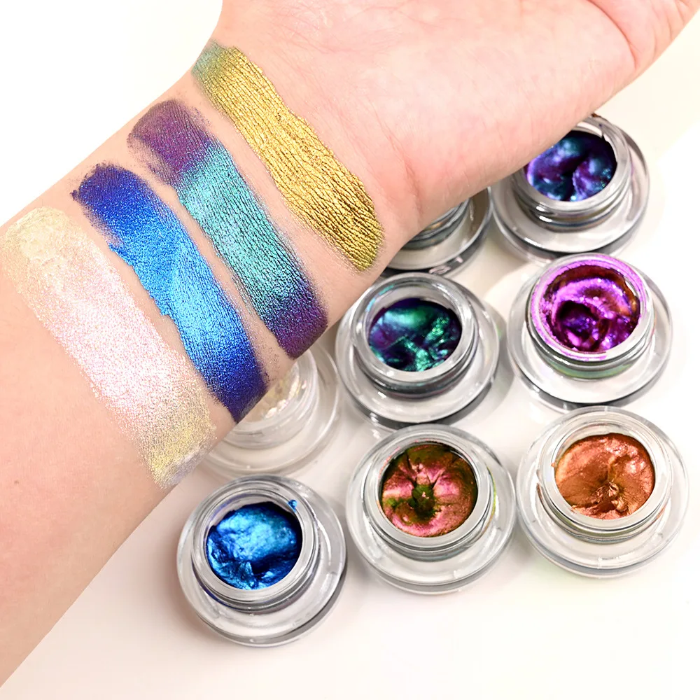 Private Label Duochrome Shiny Metallic Glossy Liquid Eyeshadow Cream Lipstick Optical Chameleons Eye Glitter Pigment