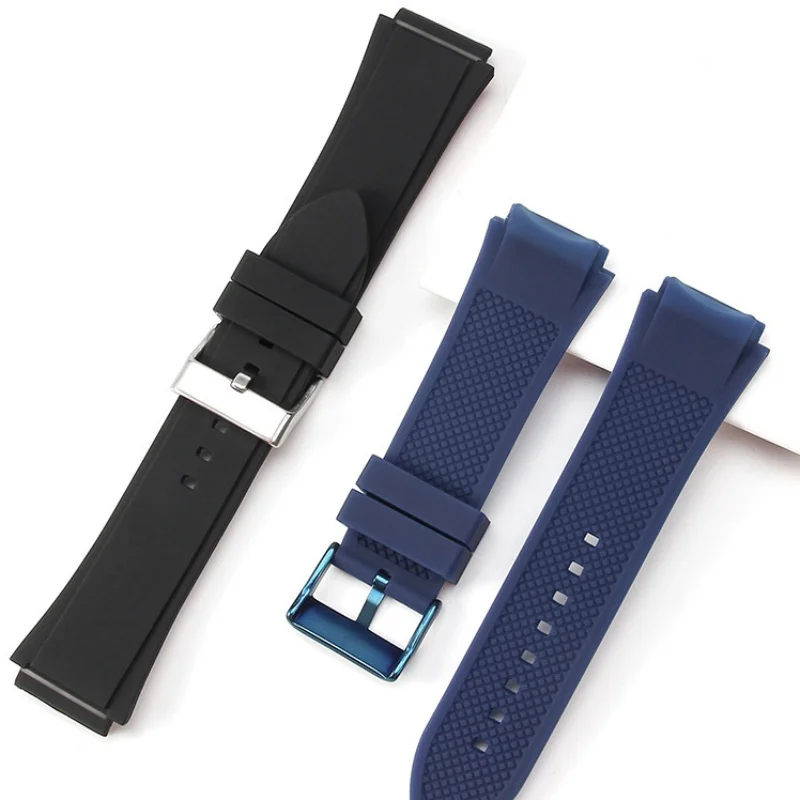 For GUESS U0247G3 W1058G2 W0040G3 Dedicated interface watchband BLUE Silicone watch strap 22mm Stainless steel buckle bracelet