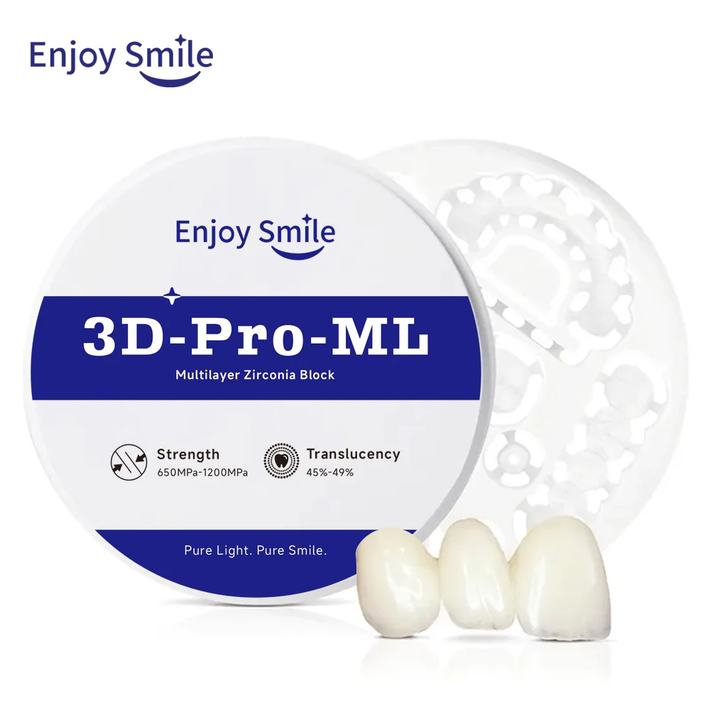 

Enjoysmile 3D Pro Zirconia Block Multilayer Zirconia Disc Dentist Material Vita 16Colors for Dental Lab CAD CAM 98mm Open System