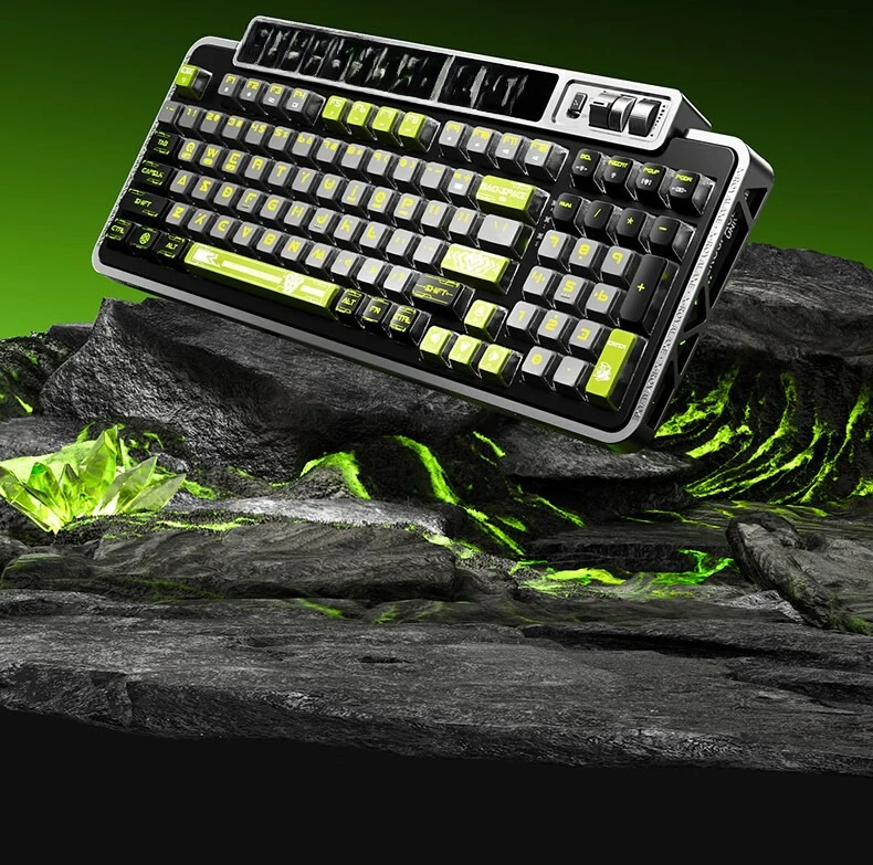 Wired wireless bluetooth mechanical keyboard, game keyboard, carbon fiber positioning board LED dot matrix screen