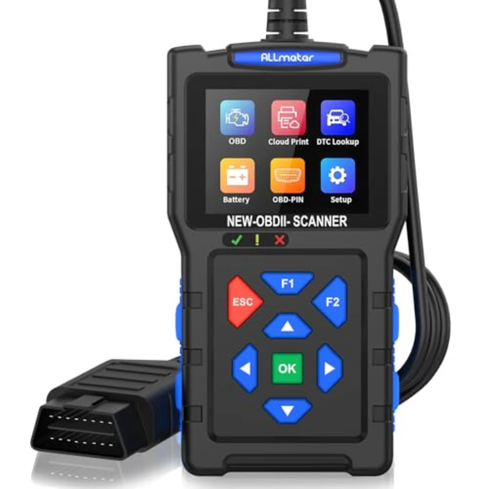 

OBD2 Scanner Car Diagnostic Tool 2.8" Color Screen,Read/Clear Fault Codes,Live Data,Battery Test (Cranking/Charging),9 Protocols