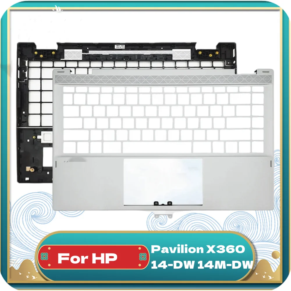 

Новинка, задняя крышка для ноутбука HP Pavilion X360 14-DW 14M-DW, верхняя зеркальная передняя панель/Упор для рук/Нижняя зеркальная петля, Черная