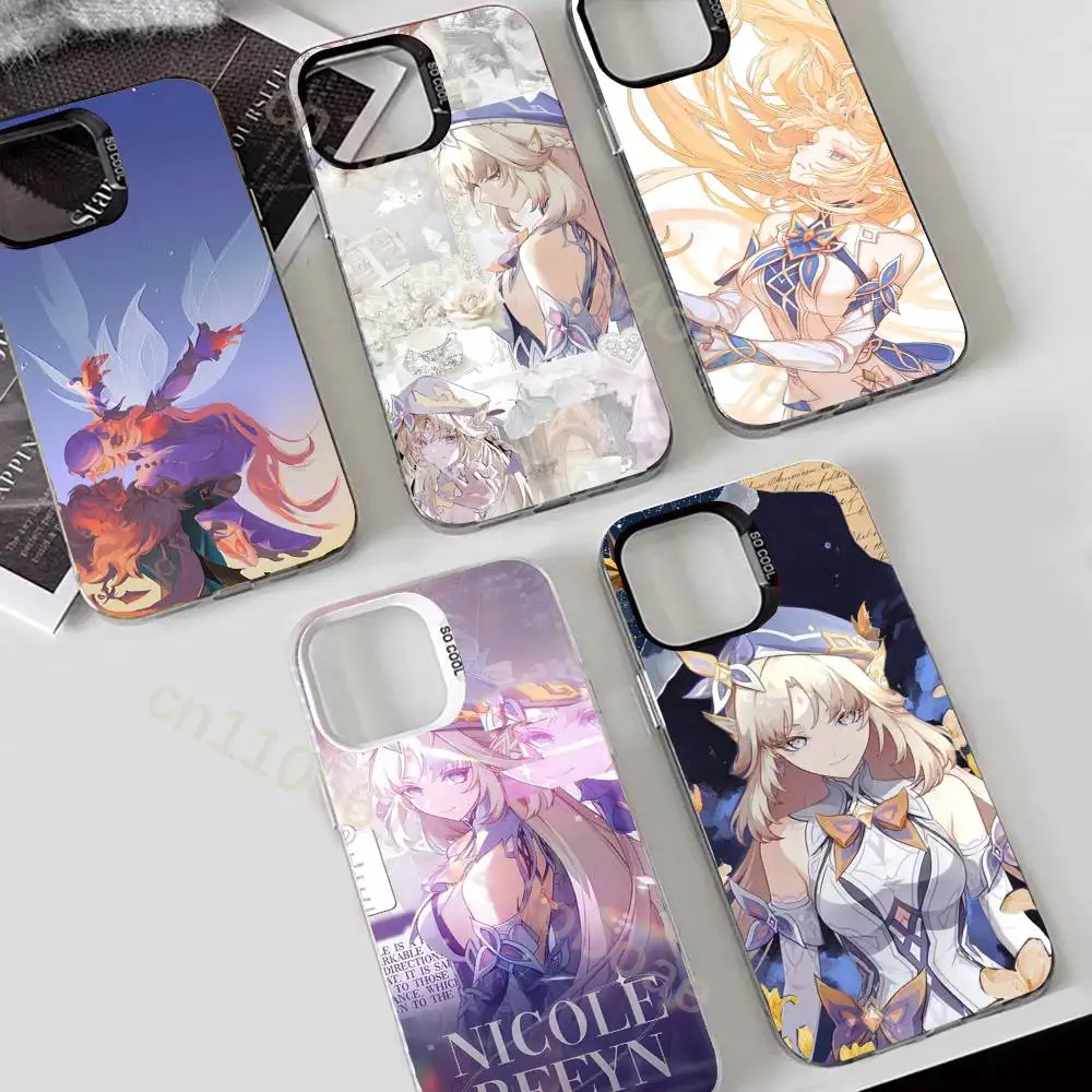 

G-Genshin Nicole Reeyn Phone Case For iPhone 17,16,15,14,13,12,11,Pro,Max,Plus Soft Black Cover