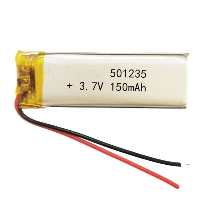 3.7V 150Mah 501235 Li-Ion Li-Polymer Li Battery 2.0 JST 2Pin For LAPTOP POWER BANK ELECTRIC TOYS MP4 MP3 CHARGING POWER