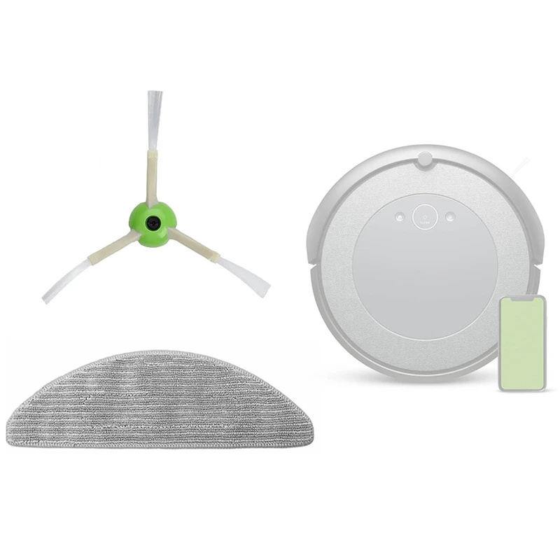 Kit de accesorios de piezas de almohadillas de fregona y cepillos laterales para Robot aspirador Irobot Roomba Combo I5 I5+ J5 J5+, almohadilla reutilizable