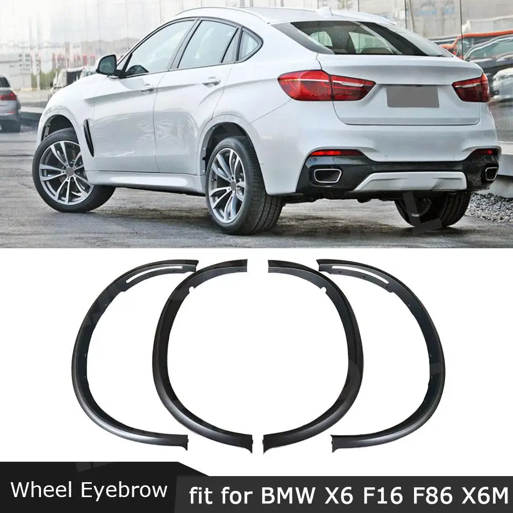 

Auto Flare Arches Wheel Eyelid PP Matte Styling Wheel Arches Eyebrow Fender Mudguards For BMW X6 F16 F86 X6M 2015 - 2018