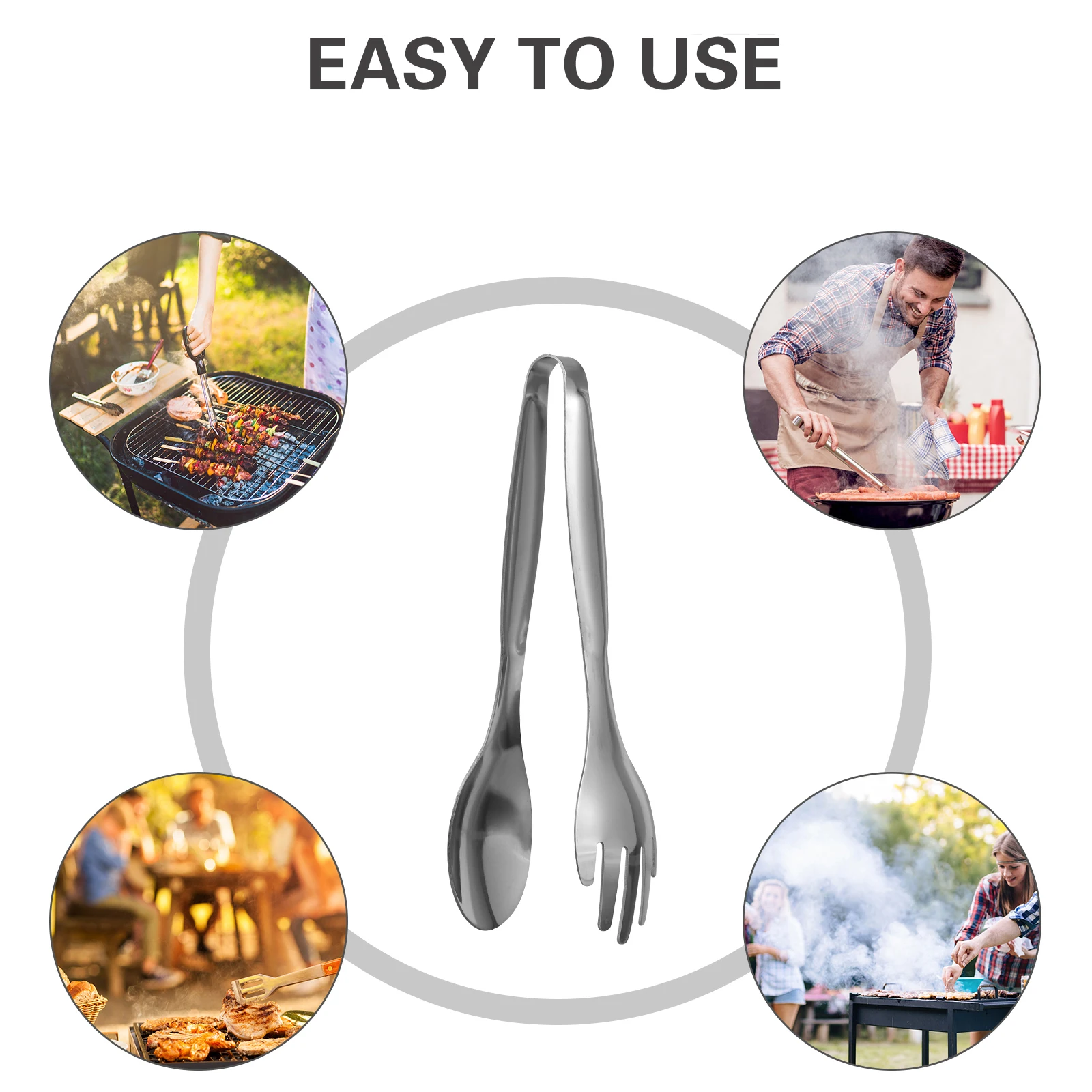 

Stainless Steel Food Tongs Durable Comfortable Ergonomic H Anti Skid Strong Heat Resistant Food Clip BBQ Tool Steak Accessory