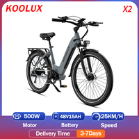 KOOLUX X2 Aluminum Alloy Electric Bike 500W Motor 48V15AH Lithium Battery Adult Electric Bicycle 26 Inch Tire Disc brake E-bike