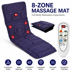 Heating Massage Cushion Electric 8 Vibration Modes Far Infrared Full Body Pad for Back Neck Shoulders Home Office Gift