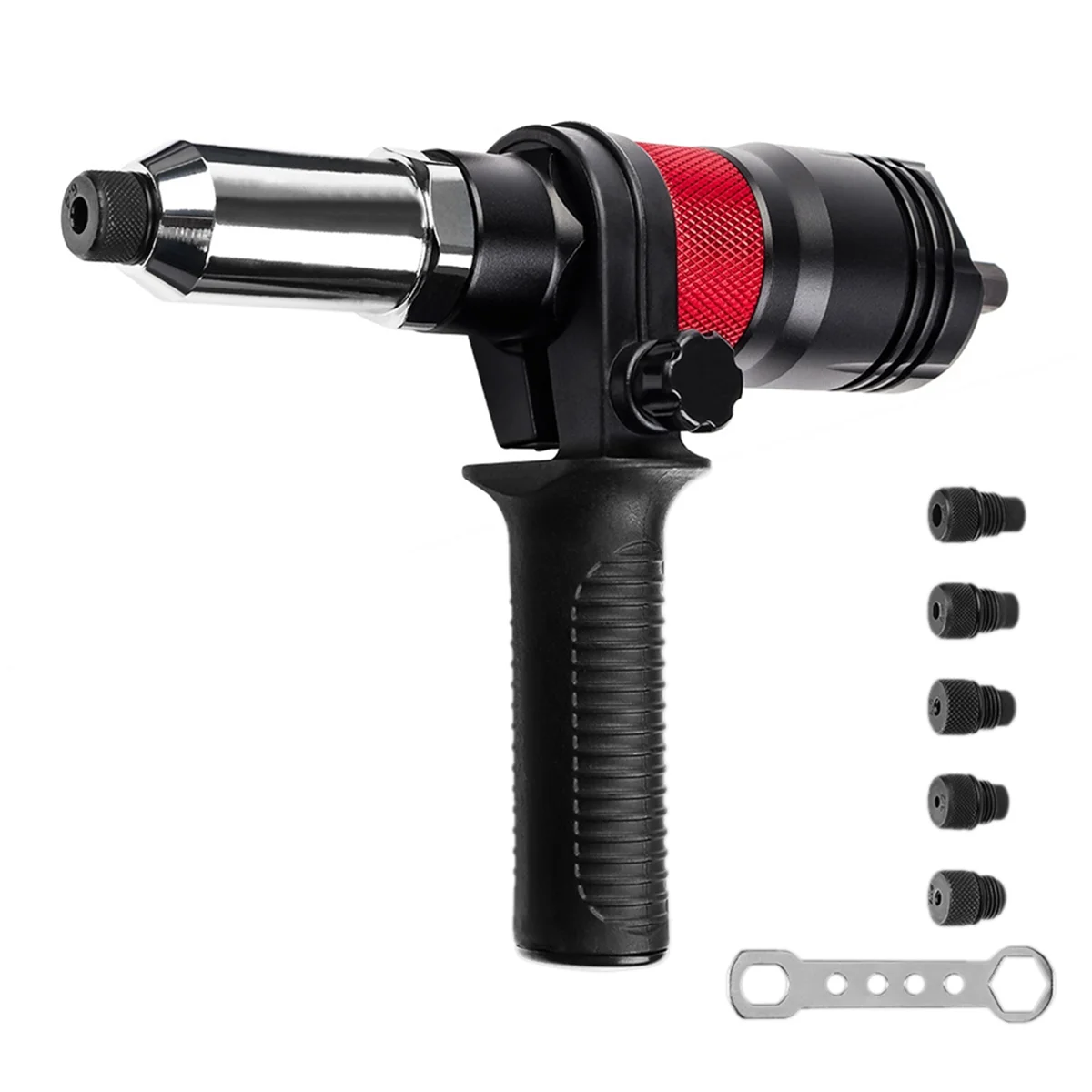 2.4-6.4mm Electric Rivet Nut Adapter Automatic Riveting Nail Cordless Riveting Tools with Wrench and Handle