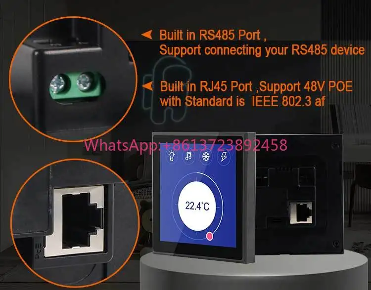 In Wall 4 Inch WiFi Tablet Smart Home Control Panel Linux Debian POE Tablet Wired RS485 Port Type C for Lighting Control OEM/ODM