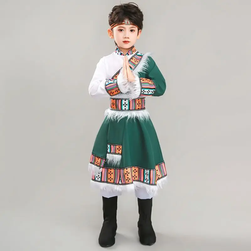 

2026 New Boys'/Girls' Chinese Dance Performance Costume Children's Multi functional Breathable Ethnic Style Dance Dress LI700