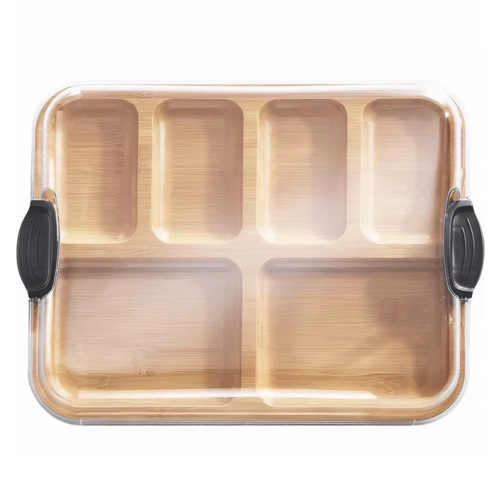 Reusable Bamboo Charcuterie Board with Lid