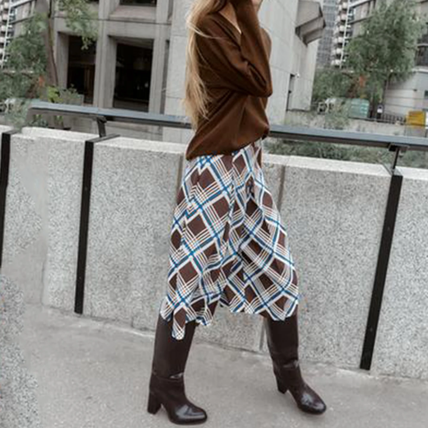 2025 Herbst Neue Sle frauen Faion Personali Gesteppte Lange Casual orts Hohe Taille Cheered Muster Damen Hosen