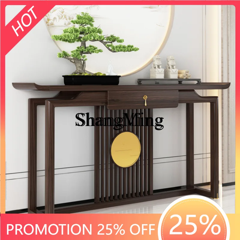 FG  Chinese-style entrance table, ebony wood strip case, living room entrance door table against the wall entrance platform
