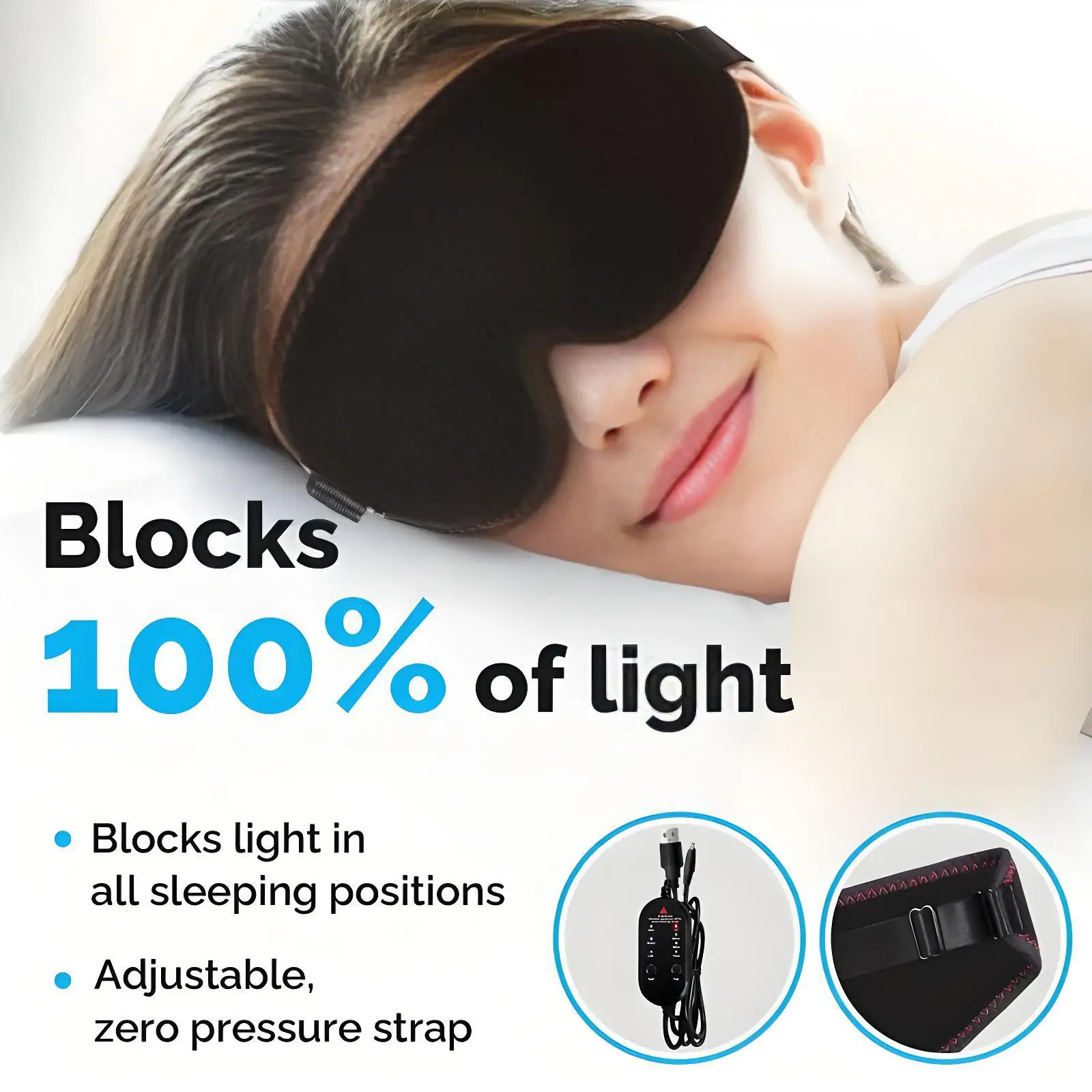 Heated Eye Mask Eye Mask for Dry Eyes with 3 Heat Levels Hot Compress Warm Compress Heating Pad for Sleep Dark Circles