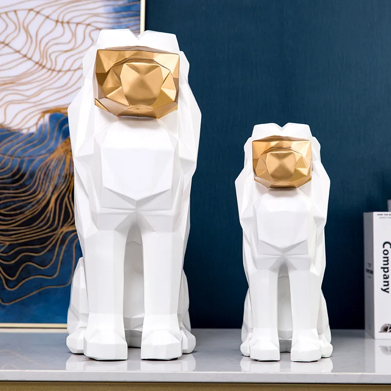 نحت الأسد الشمال بسيط الحديثة الإبداعية هدية زخرفة بار مدخل الحرف اليدوية #5