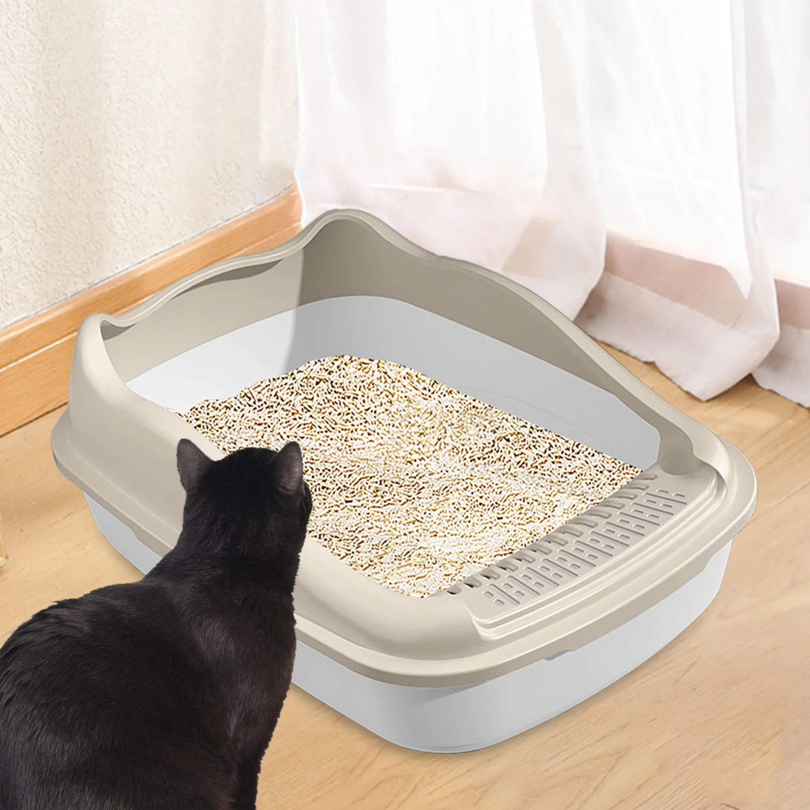 Potty Toilet Cage Pets Litter Tray Open Top Cats Litter Box for Hamsters Small Animals Small Medium Cats Indoor Cats Other Pets