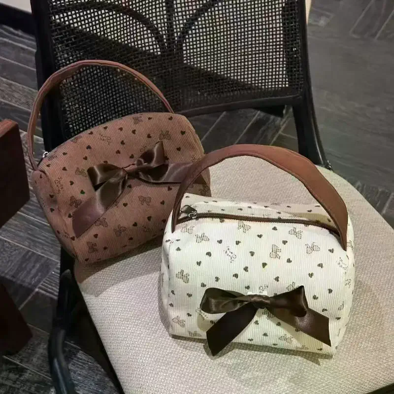 

Сумочка с бантом, большая вместительная женская косметичка, чехлы для хранения на молнии, женский дорожный клатч, сумки