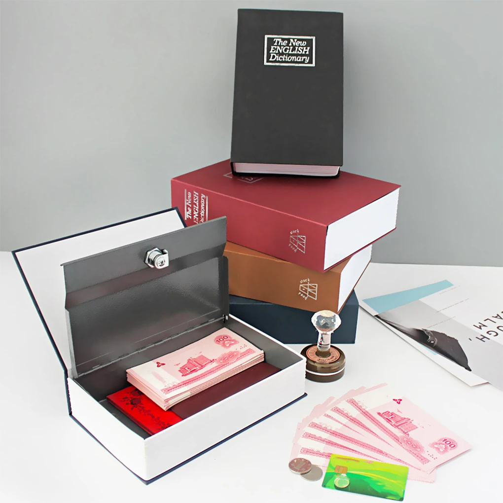 آمن مدمج ومحمول يخزون الممتلكات الثمينة، صندوق أمان بكلمة مرور آمن ومتين، كلمة مرور حمراء M-24.5*15.5*5.5 سم