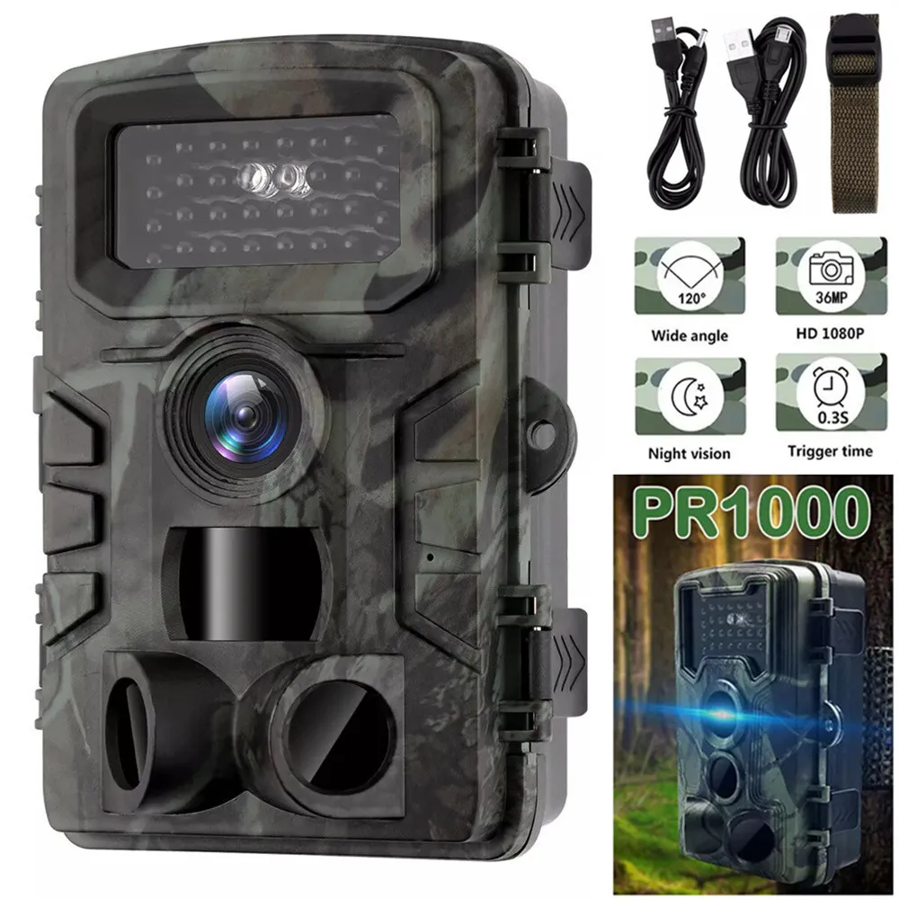 36MP 1080P HD Hunting Trail Camera Night Vision Wildlife Waterproof With Motion Activated Outdoor  Animal Scouting