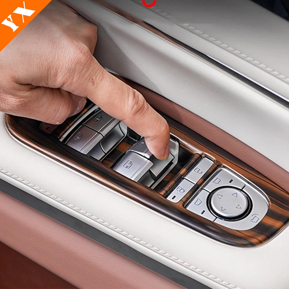 ل BYD M9 2025 2026 اكسسوارات لوحة مفاتيح زجاجية للسيارة ، وسادة مسند الذراع الداخلي ، غطاء مقبض باب السيارة ، غطاء تزيين السيارة