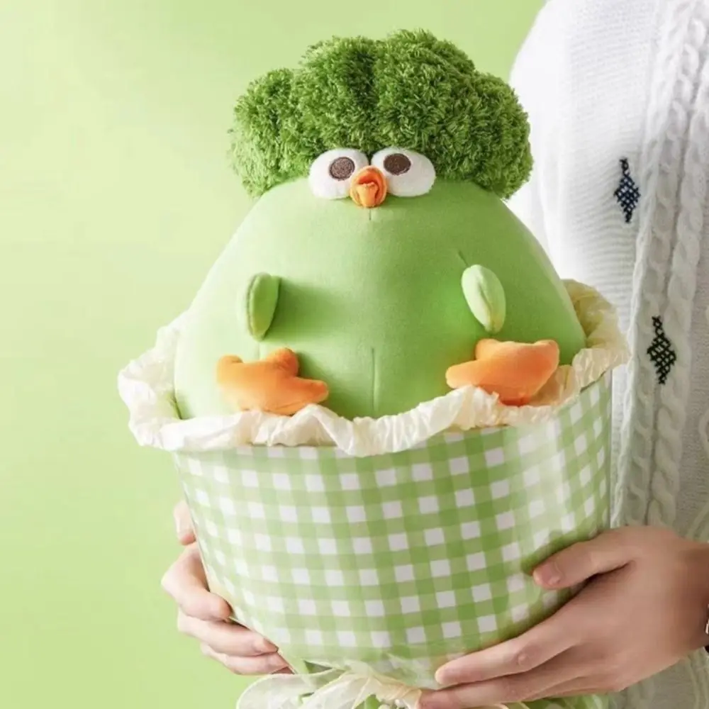 귀엽고 창의적인 브로콜리 병아리 플러시 만화 캐릭터 부드러운 플러시 채소 테마 봉제 인형 어린이 선물 던던 치킨 플러시 장난감