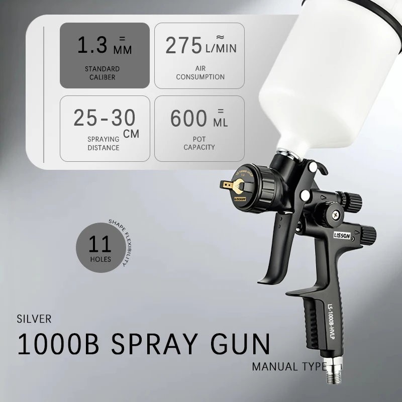 

Industrial-grade spray gun set 1.3mm nozzle diameter with accessories, suitable for furniture and automotive spraying