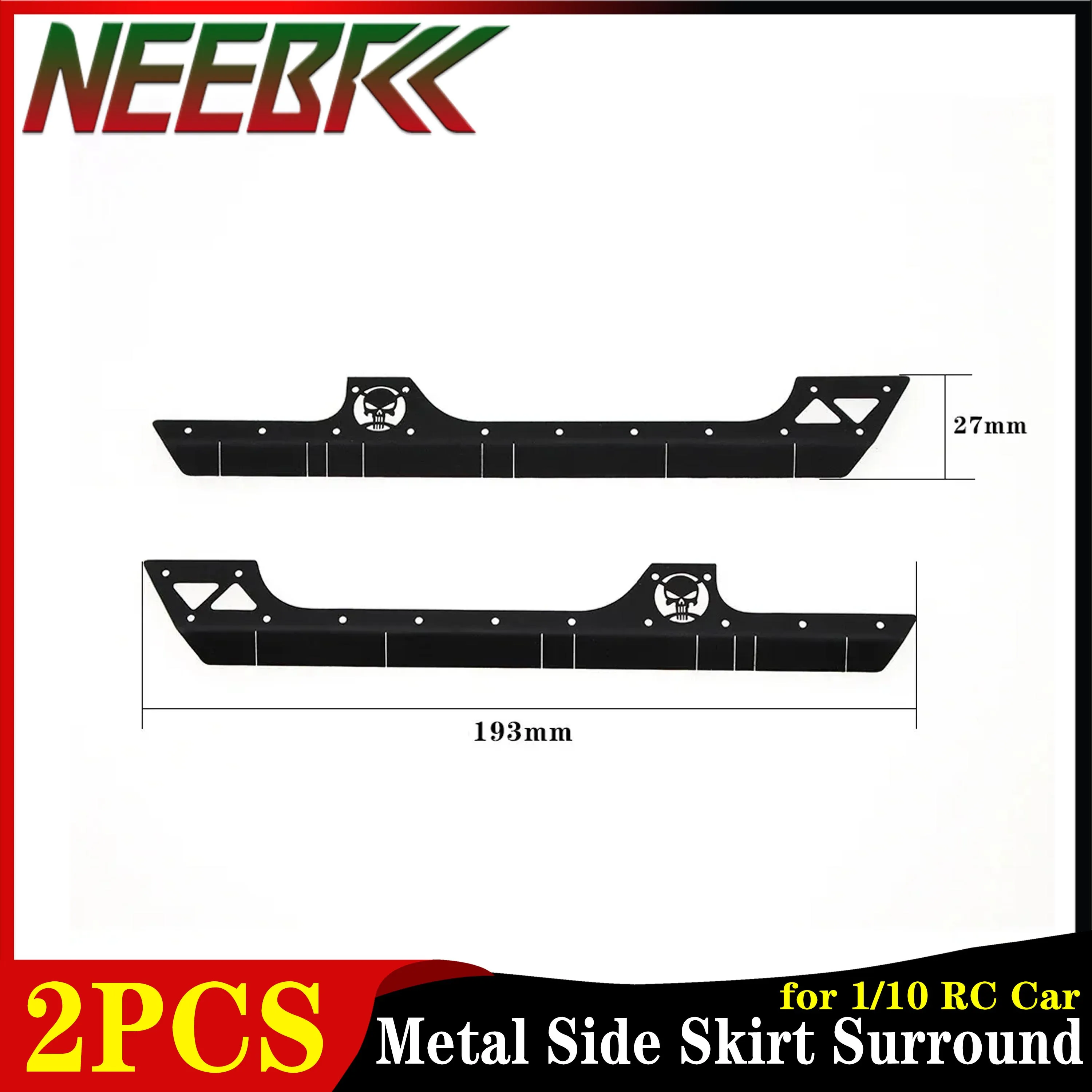 

2PCS Metal Side Skirt Surround Simulation for 1/10 RC Car Crawler Axial SCX10 90046 90047 WPL Wltoys Wheelbase Upgrade Parts