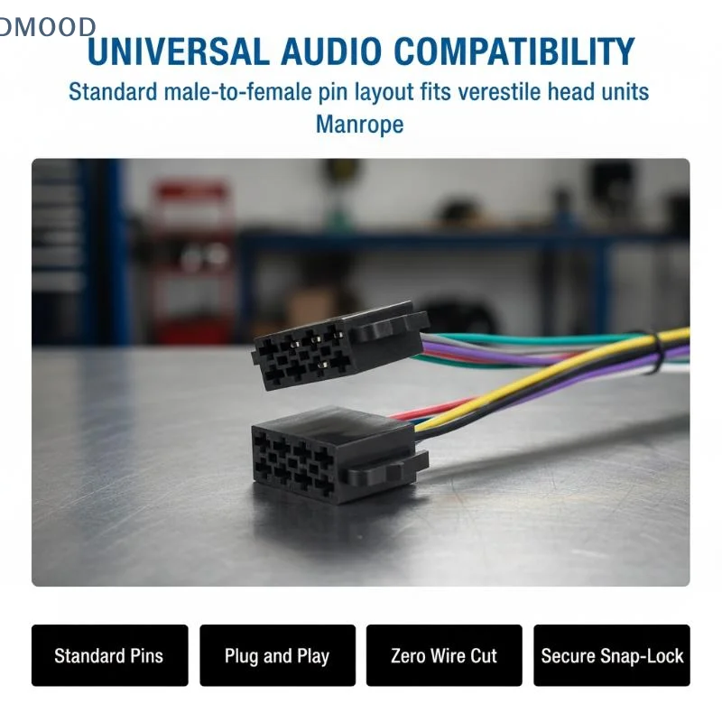 【CR】Car Radio Wiring Harness Replacement Cable Standard Color-Coded Labels for DIY Vehicle Audio Head Unit Replacement