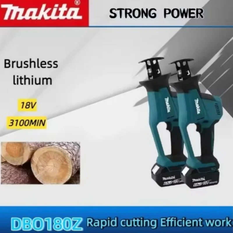 Makita DJR189 18V Brushless Cordless Reciprocating Saw with Rechargeable Battery Portable Power Tool for Wood And Metal Cutting
