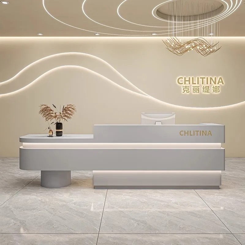 

Minimalist Design Reception Desks Simple Aesthetic Modern Shop Reception Desks Beauty Luxury Mostrador Commercial Furniture