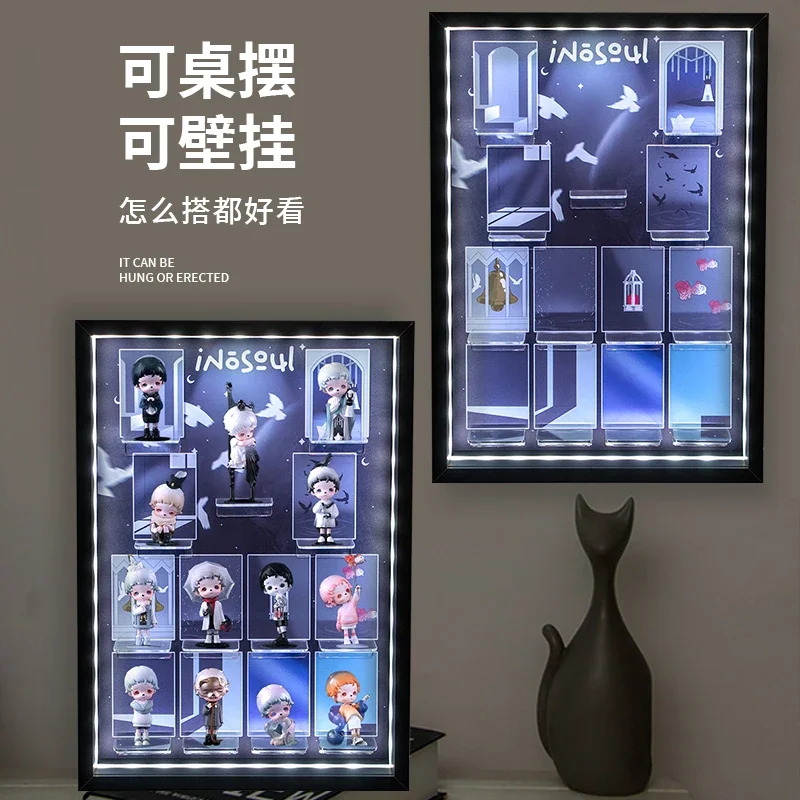 Blind Box Display Box INOSOUL Lucid Dream Wood USB 3-Level LED Dimmable Wall-Mounted 13-Figure Showcase Birthday Ritual Gift