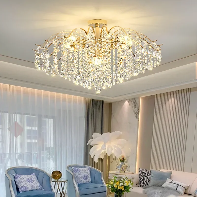 

Modern Crystal LED Lights Chandelier for Living Room Decor Bedroom Ceiling Lamp Hanging Light Fixture Home Decoration Luxury