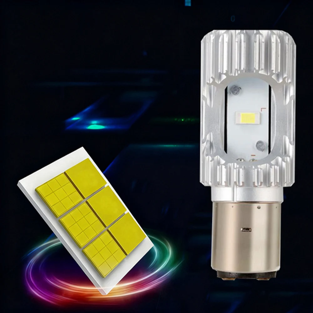1Piece BA20D Bulbs White S2 Motorcycle Headlight Bulbs High Low Beam 1200LM 6500K DC 9-80V Motorcycle Lighting Equipment