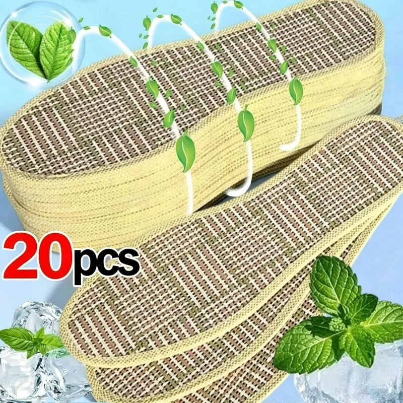2/6Pcs Anti-Odor Grass Mat Insoles Bamboo Weave Women Men Deodorizing Sweat Absorbent Refreshing Thin Inserts Shoe Pads