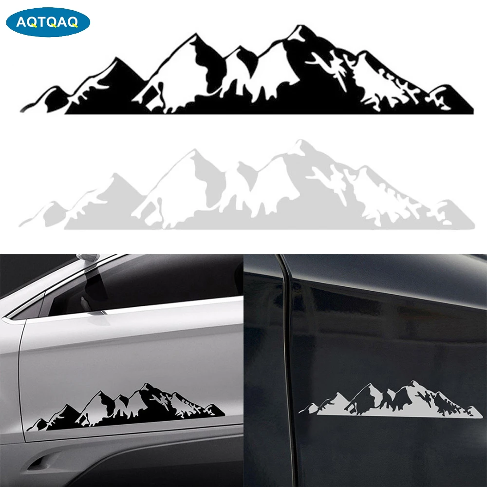 

AQTQAQ 1 PC Vinyl Snow Mountain Decal Sticker, Trunk Logo Decal Sticker, Car Exterior Accessories