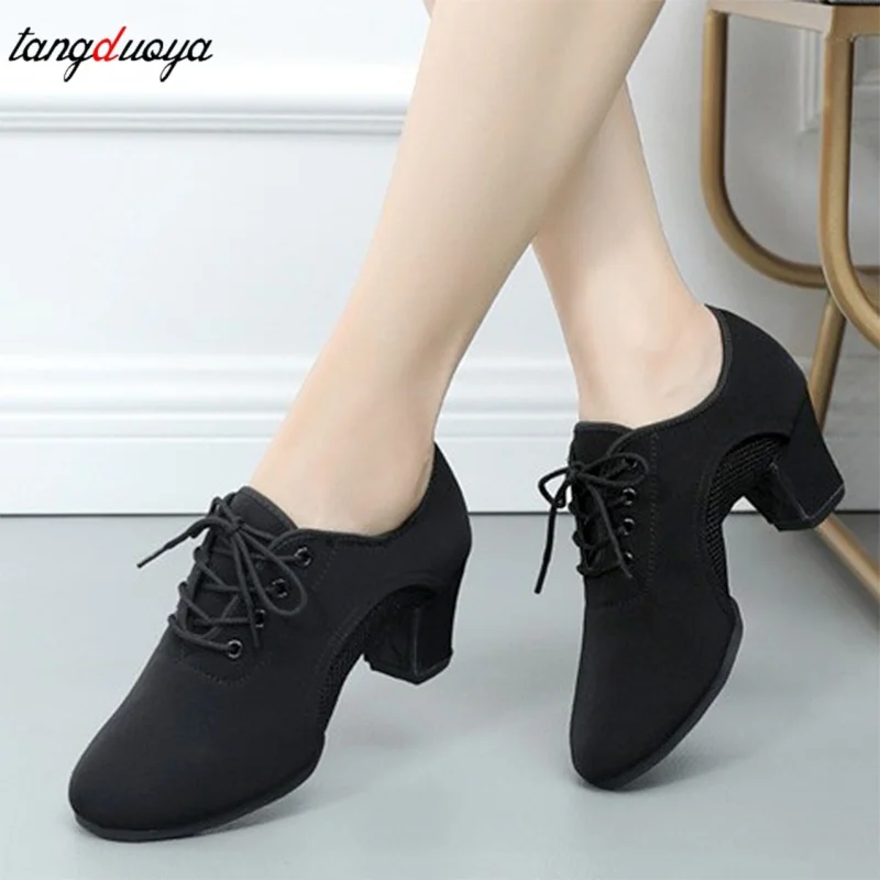 Women Latin Dance Shoes Jazz Ballroom Salsa Dancing Shoes Woman High Heels Children Training Modern Tango Dance Sneakers Female