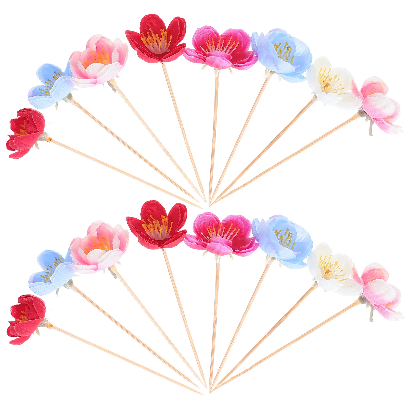 

100 Pcs Simulated Flower and Fruit Plate Insert Decorations Charcuterie Boards Accessories Stick