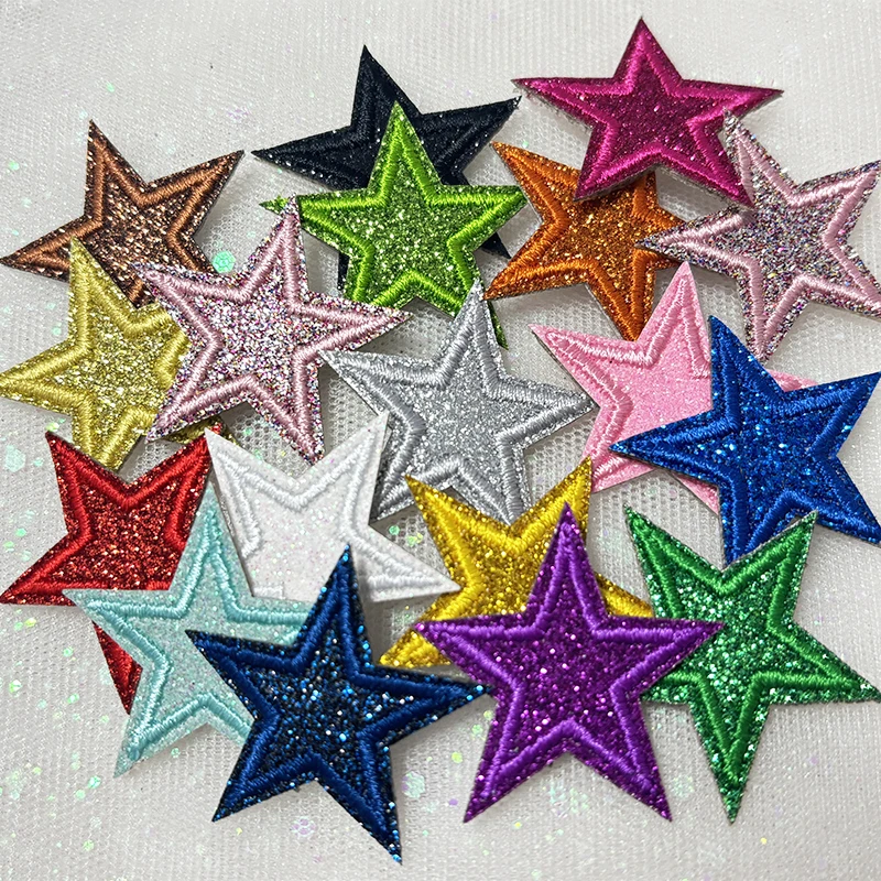 5 Stück Funkelnde Stern-Aufnäher zum Aufbügeln mit Glitzer-Pailletten für Jeanswesten, Funkelndes Kawaii-Style-Accessoire, DIY-Geschenke – Detail 3