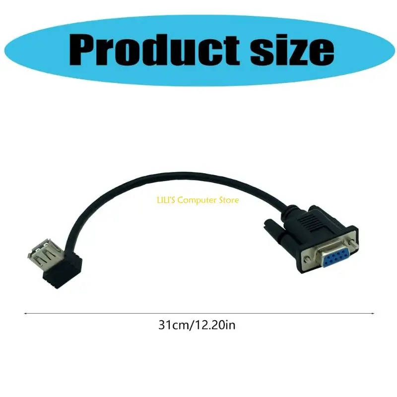A52B Reliable USB Female To RS232 DB9 Female Serial Cable Adapter For Effortless Serial Port Addition Easy Connectivities