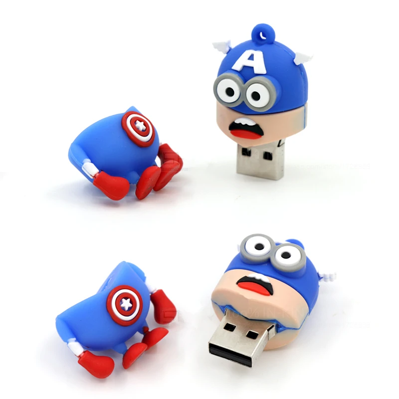 Cartoon  USB Flash Drive 64GB Cute Pendrive 128GB 32G 16GB 2.0 Memoria Usb Stick Pen Drive