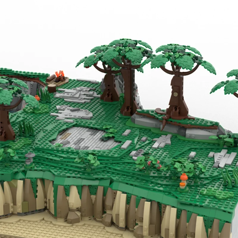 New 15425Pcs Famous Botw Game Series Great Plateau Pond Moc Street View Model Custom Puzzle Diy Creative Ideas Kids Toys Gifts