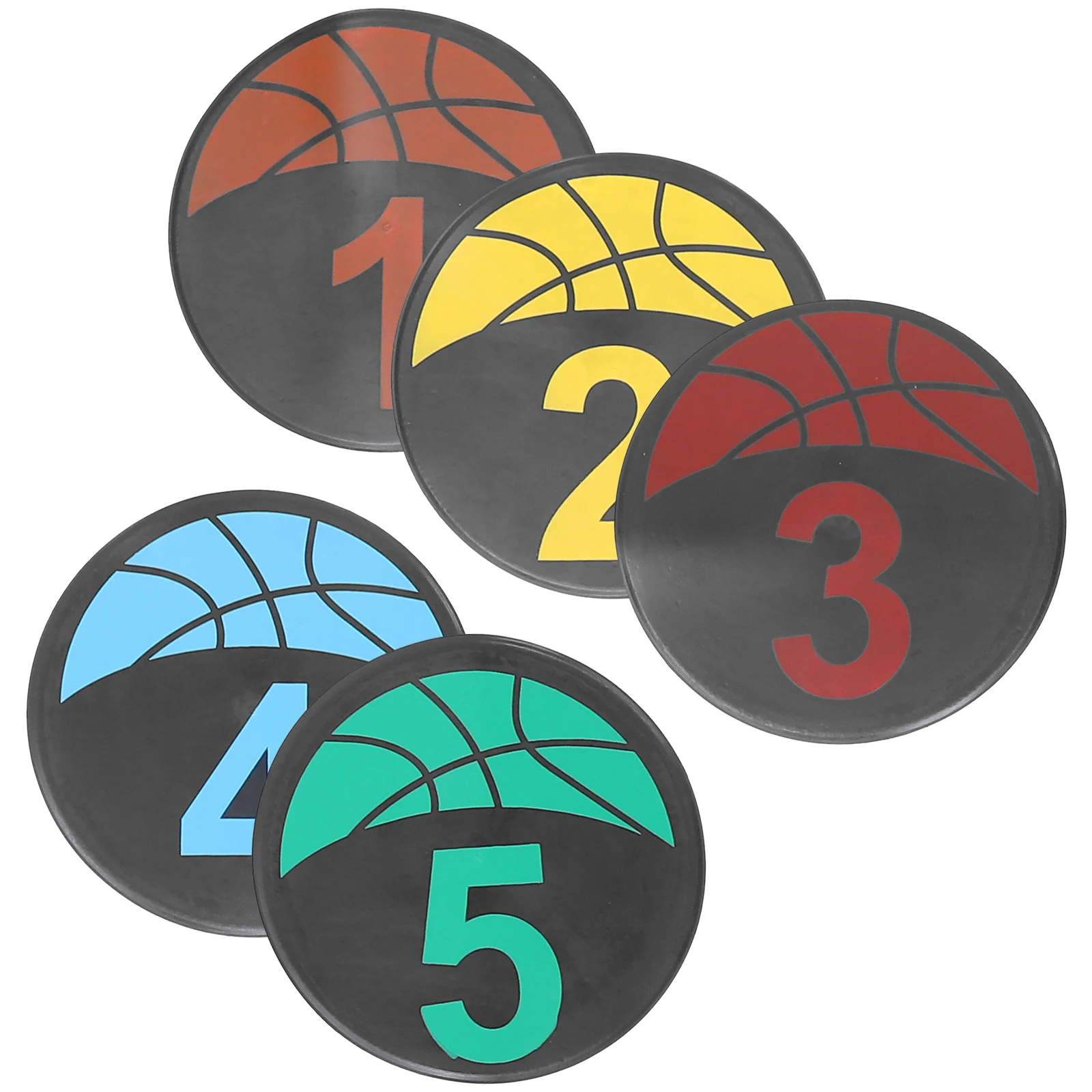 

1 set Digital Logo Plates Non-slip Floor Markers for Basketball Soccer Training Durable Tear-proof Lightweight Storage Sports